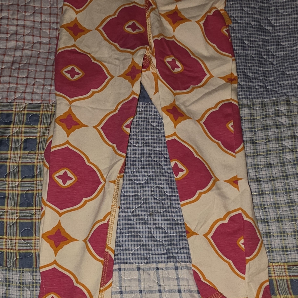 MasalaKids Vibrant Patterned Kids Leggings - Pink and Orange